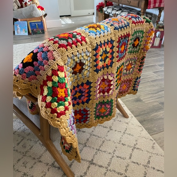 Granny Square Throw Blanket “Rosanne Style” 41”/68” approx - Picture 2 of 9